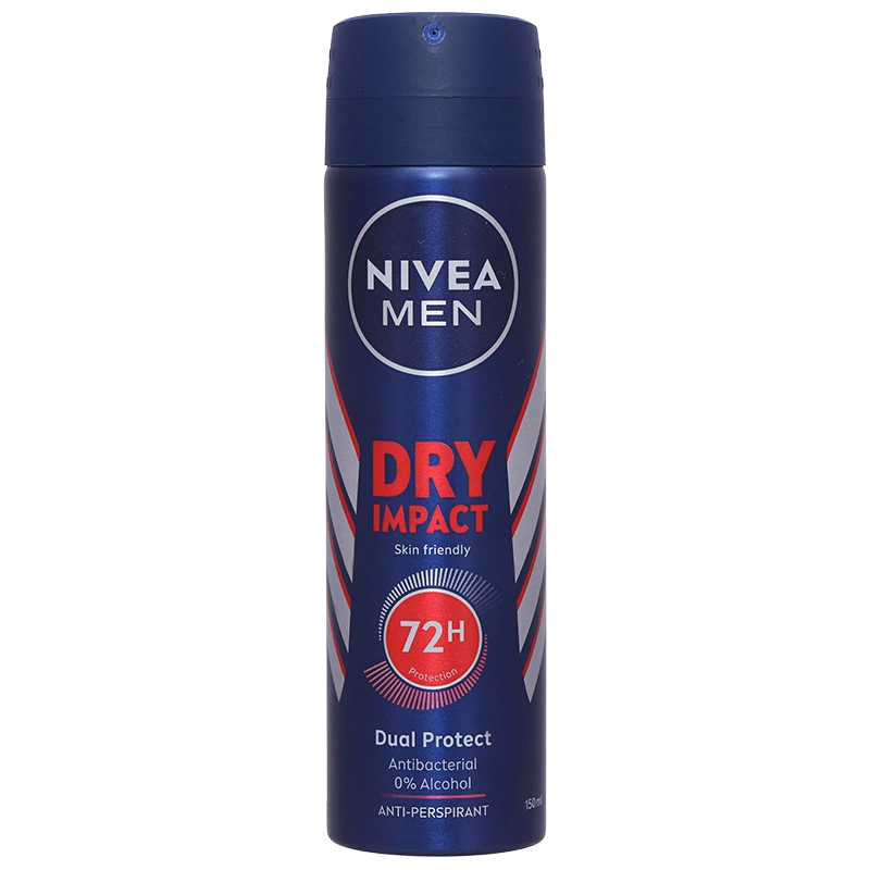 Xịt khử mùi Nivea Men Dry Impact cho nam chai 150ml - 1